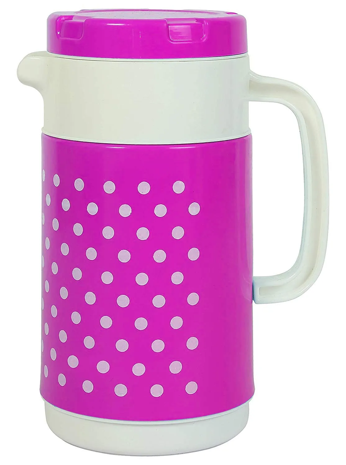 Kuber Industries Polka Dots Design 2 Pieces Insulated Orchid Tuff Jug Flask 1500 ML (Pink & Blue)