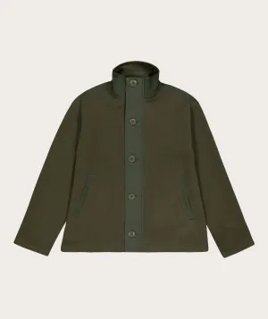 Ladies Melton Button Jacket - Bottle Green