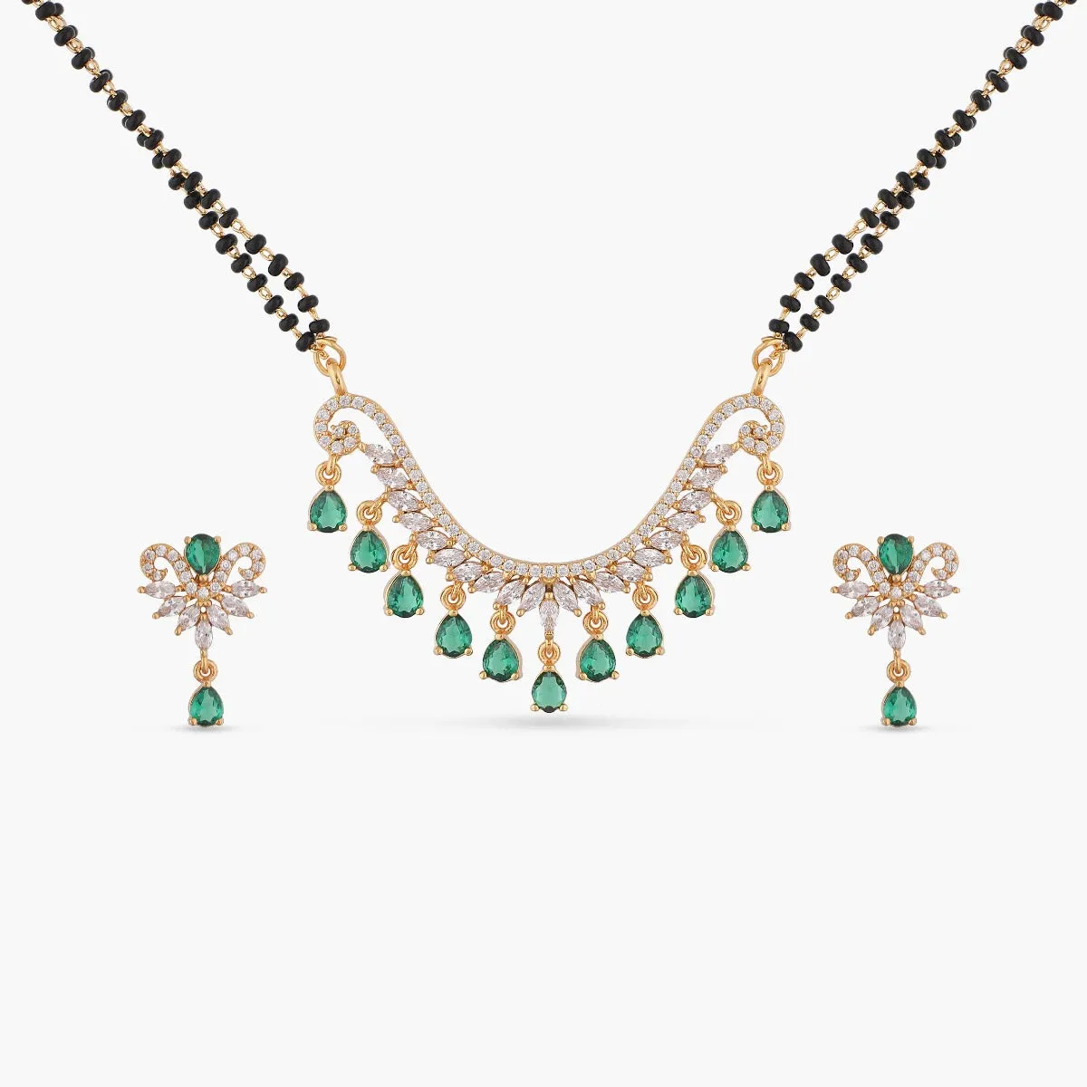 Layina Delicate CZ Mangalsutra Necklace Set