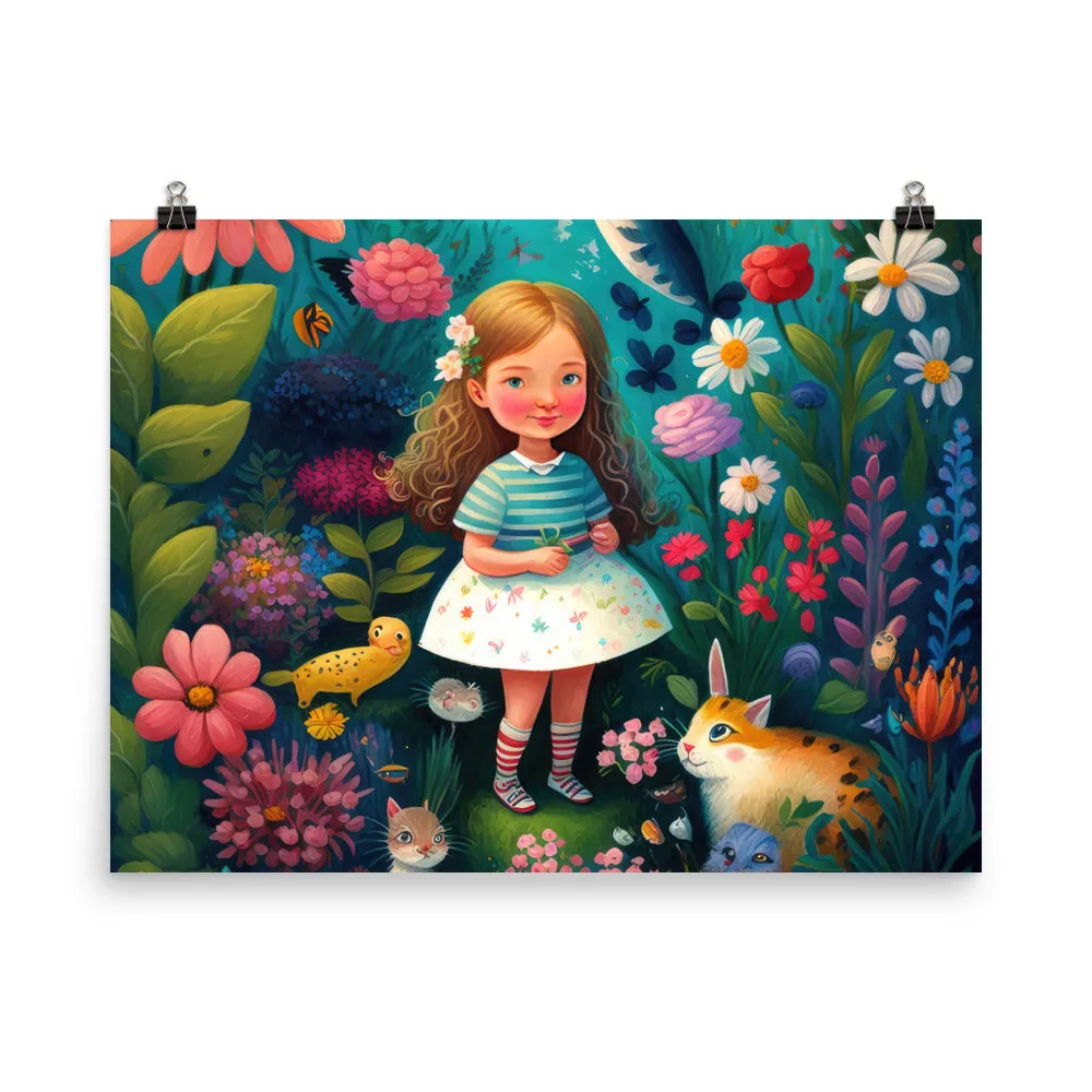 Little Girl in the Colorful Garden