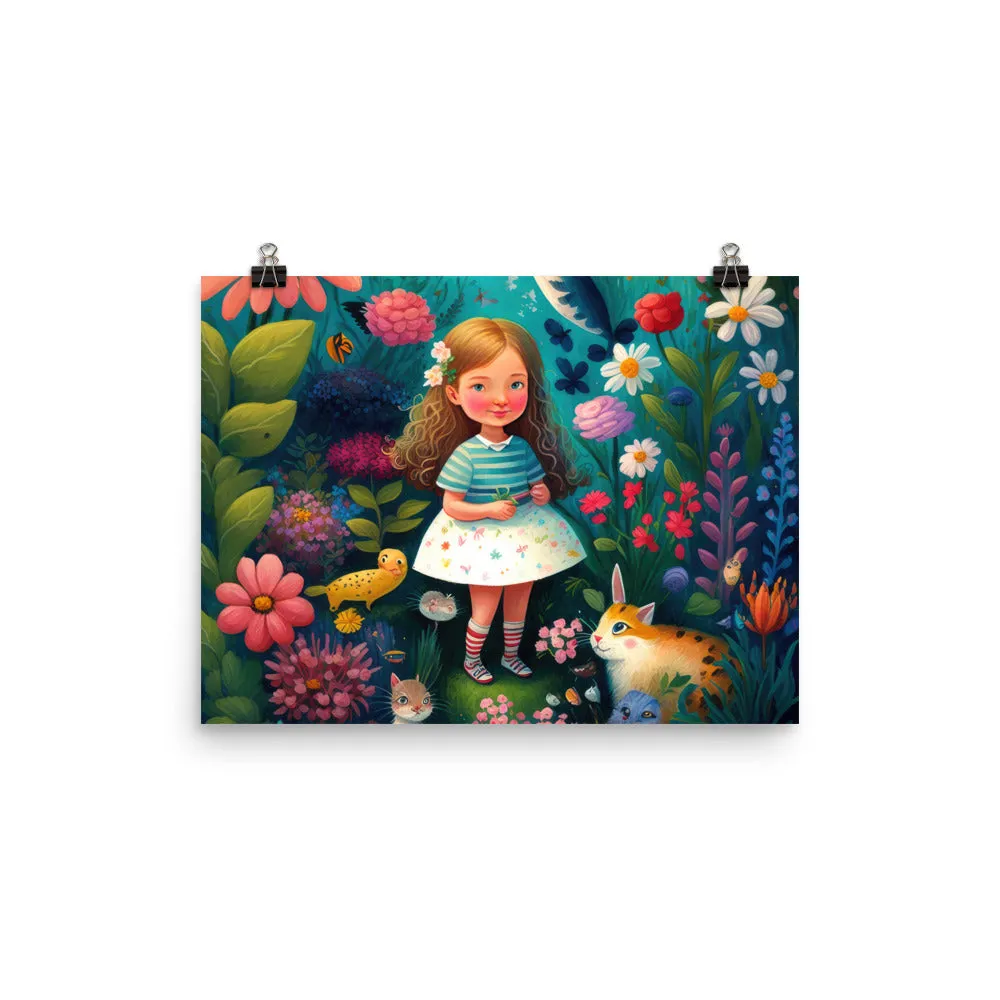 Little Girl in the Colorful Garden