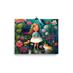 Little Girl in the Colorful Garden