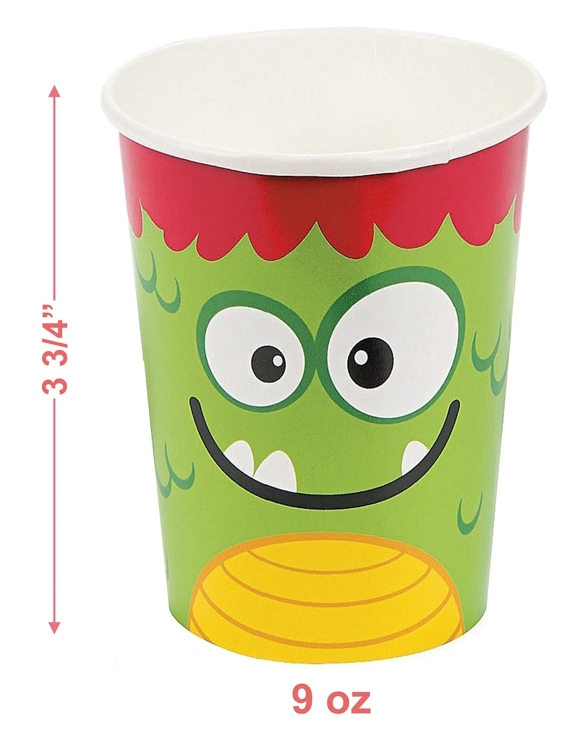 Little Monster Party Pack - Colorful Paper Dinner Plates, Luncheon Napkins, and Cups (Serves 16)