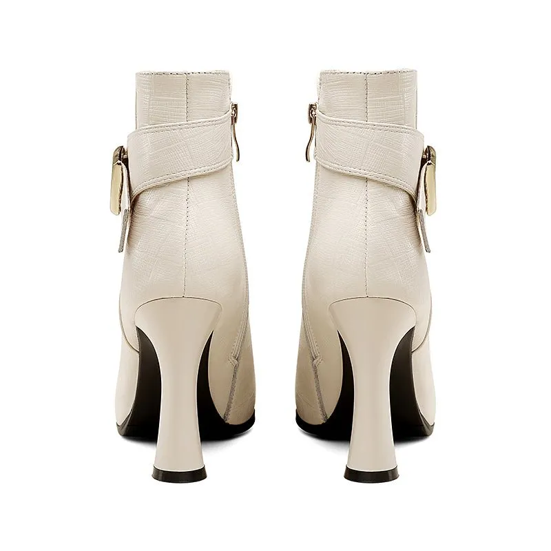 LuxeLeather Chic High Heeled Boots