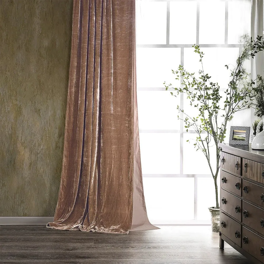 Luxurious Faux Silk Velvet Curtain - 10 Colors