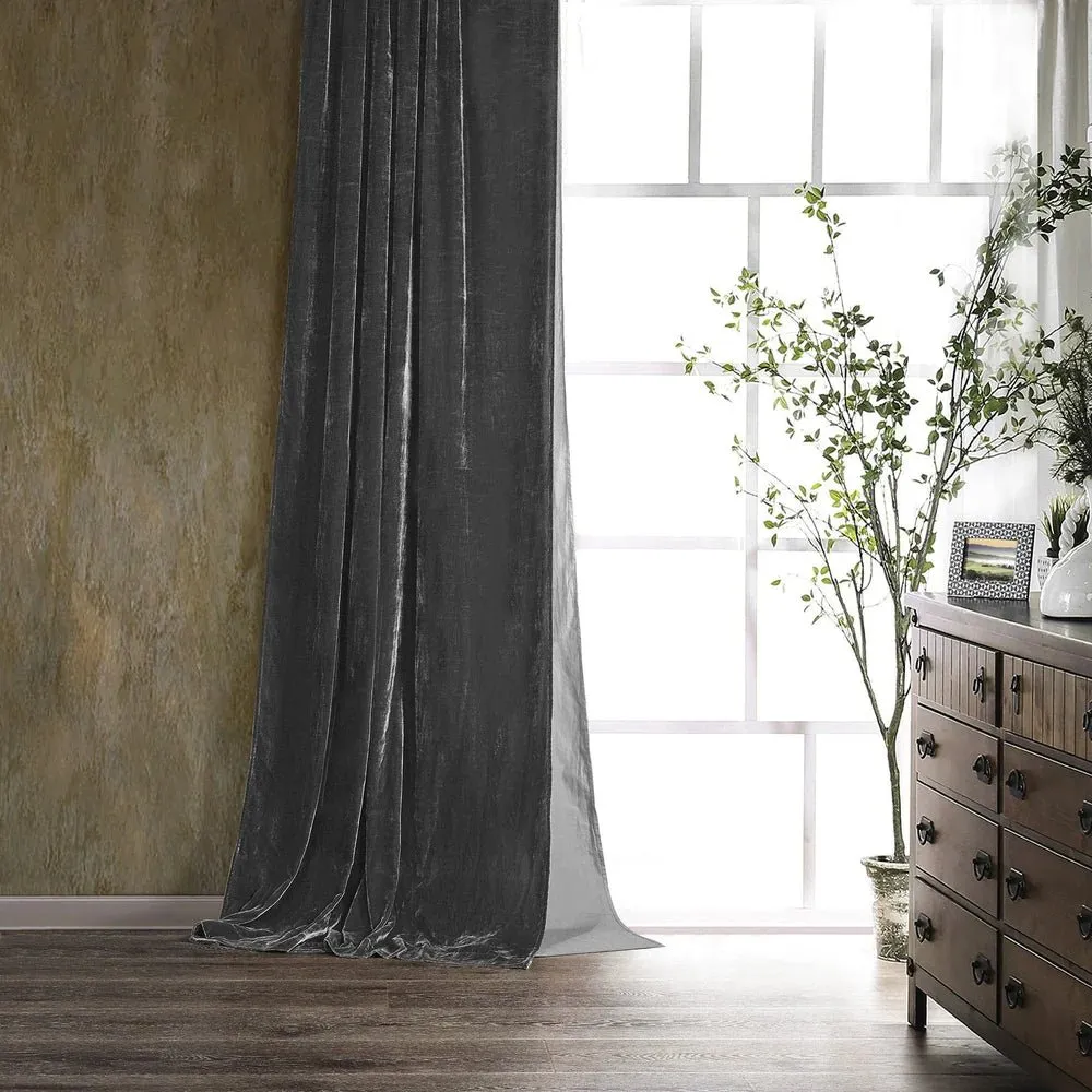 Luxurious Faux Silk Velvet Curtain - 10 Colors