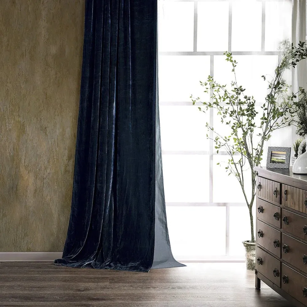 Luxurious Faux Silk Velvet Curtain - 10 Colors