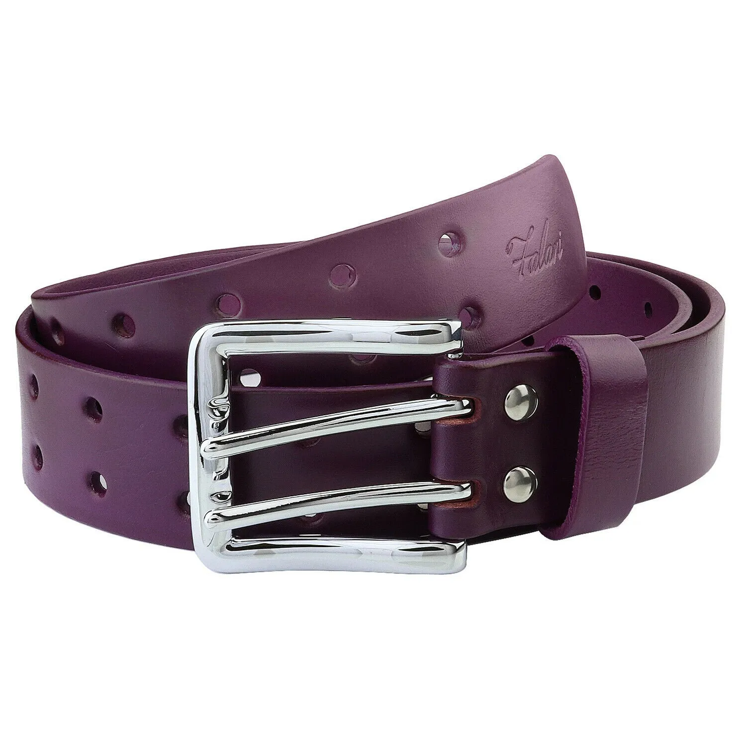 Men's Full Grain Leather Double Prong Belt