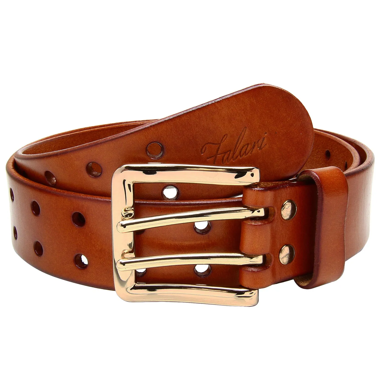 Men's Full Grain Leather Double Prong Belt