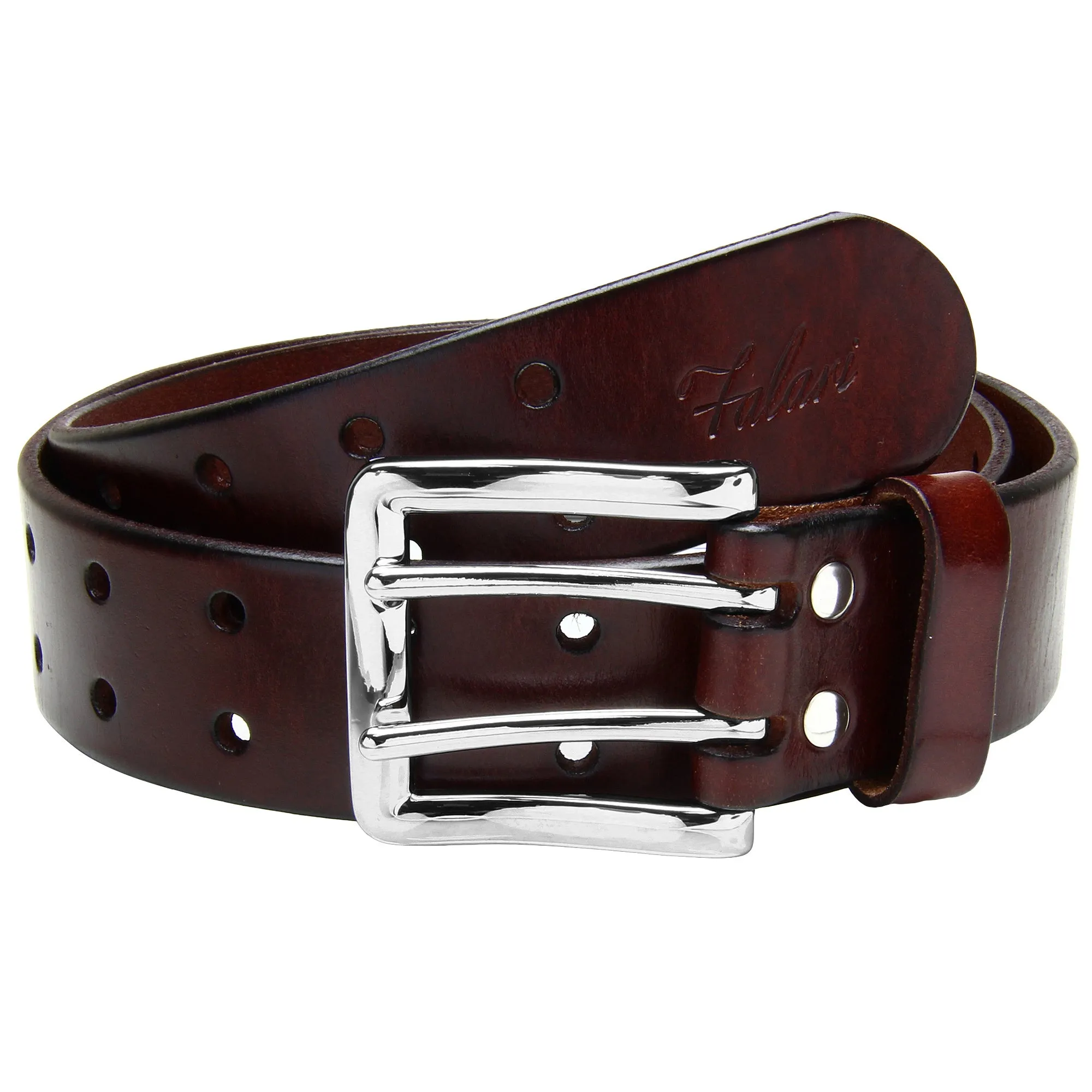 Men's Full Grain Leather Double Prong Belt