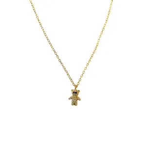 Micro CZ Teddy Bear Delicate Necklace