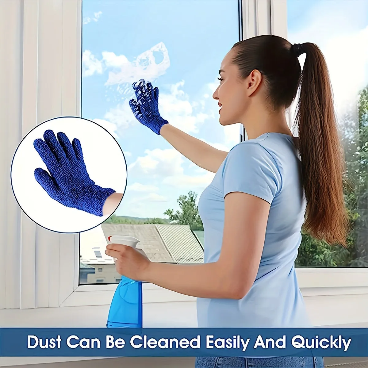 Microfiber Dusting Gloves Reusable Washable Cleaning Mittens for Home