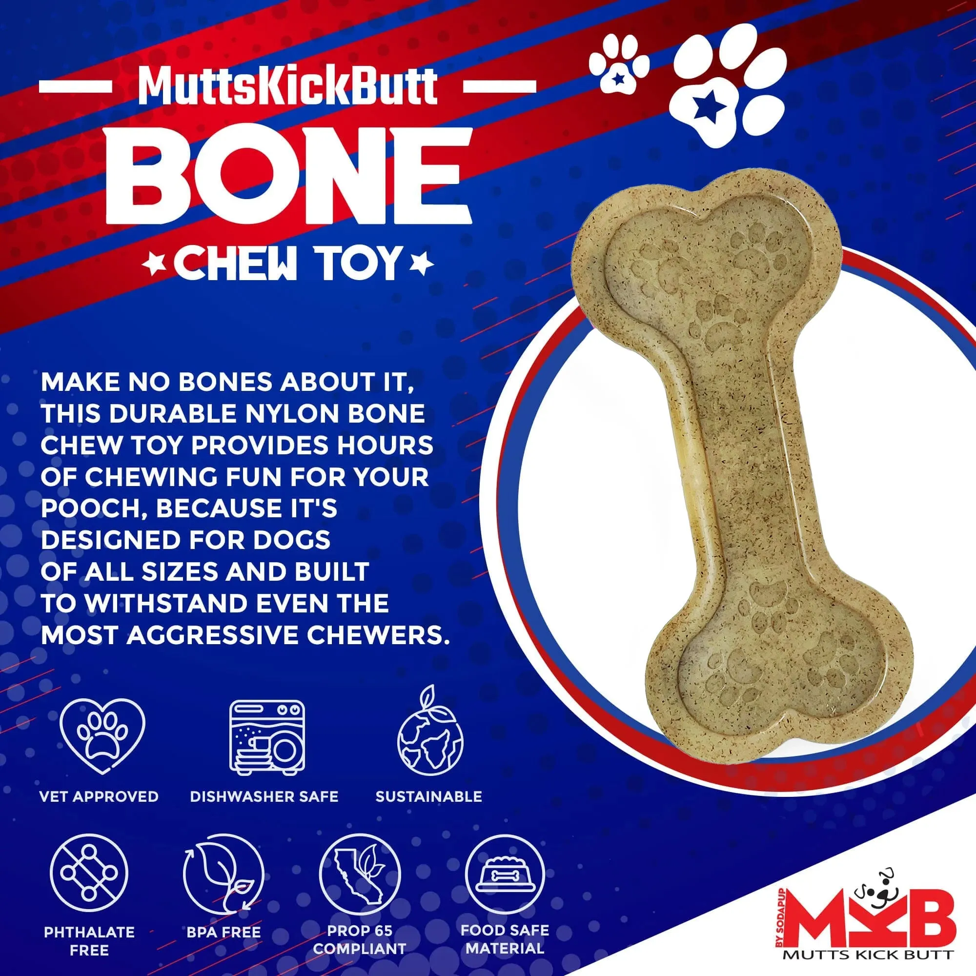 MKB Bone Ultra Durable Nylon Dog Toy