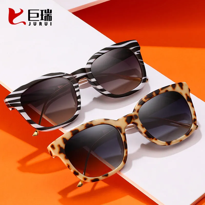 New Cool Trendy Polarized Sunglasses Zebra Pattern Textured Sunglasses Simple and Elegant Men’s and Women’s Sunglasses