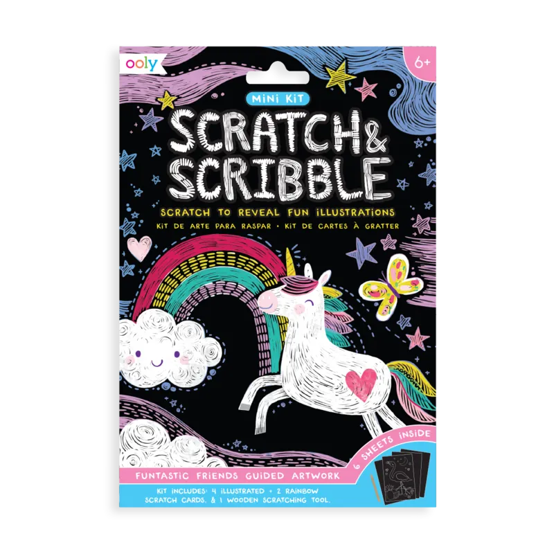 Ooly Scratch & Scribble Mini Scratch Art Kit - Funtastic Friends