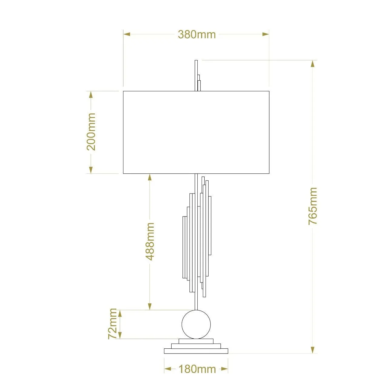 ORGAN CONTEMPORARY TABLE LAMP GOLD FINISH