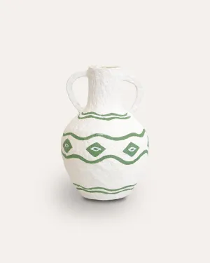 Pentola Cotton Maché Vase - Medium Green