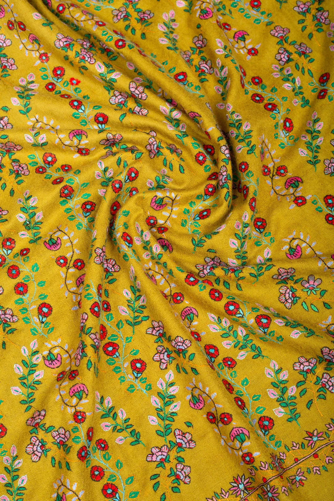 Peri winkle Neem Jamavar Sozni Embroidered Pashmina Shawl