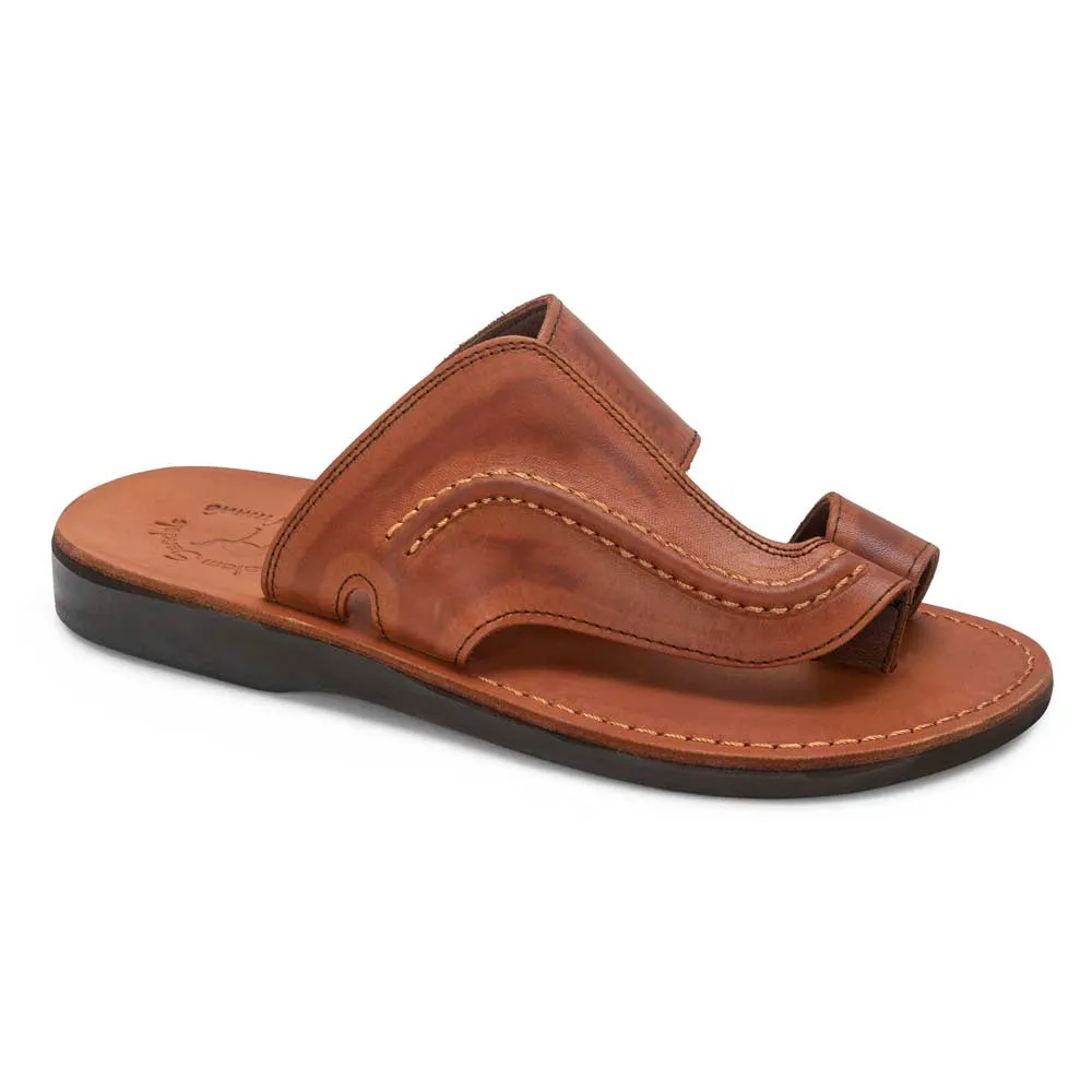 Peter - Leather Toe Strap Sandal | Honey