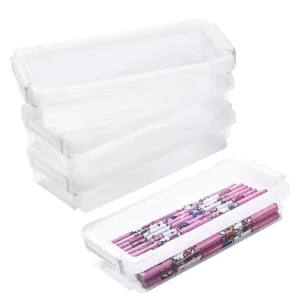 Plastic Storage Containers With Latching Lids, Set Of 4 - Stackable