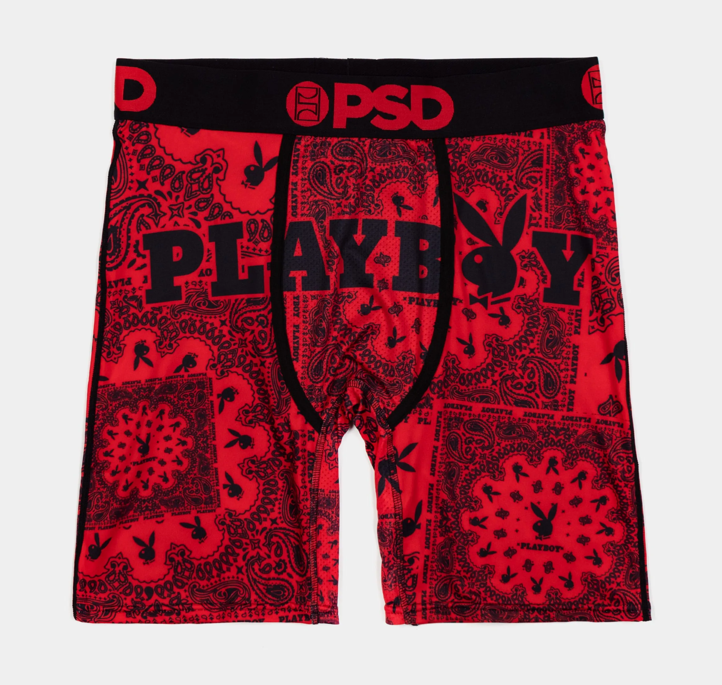 Playboy Paisley Mens Boxer (Black/Red) Free Shipping