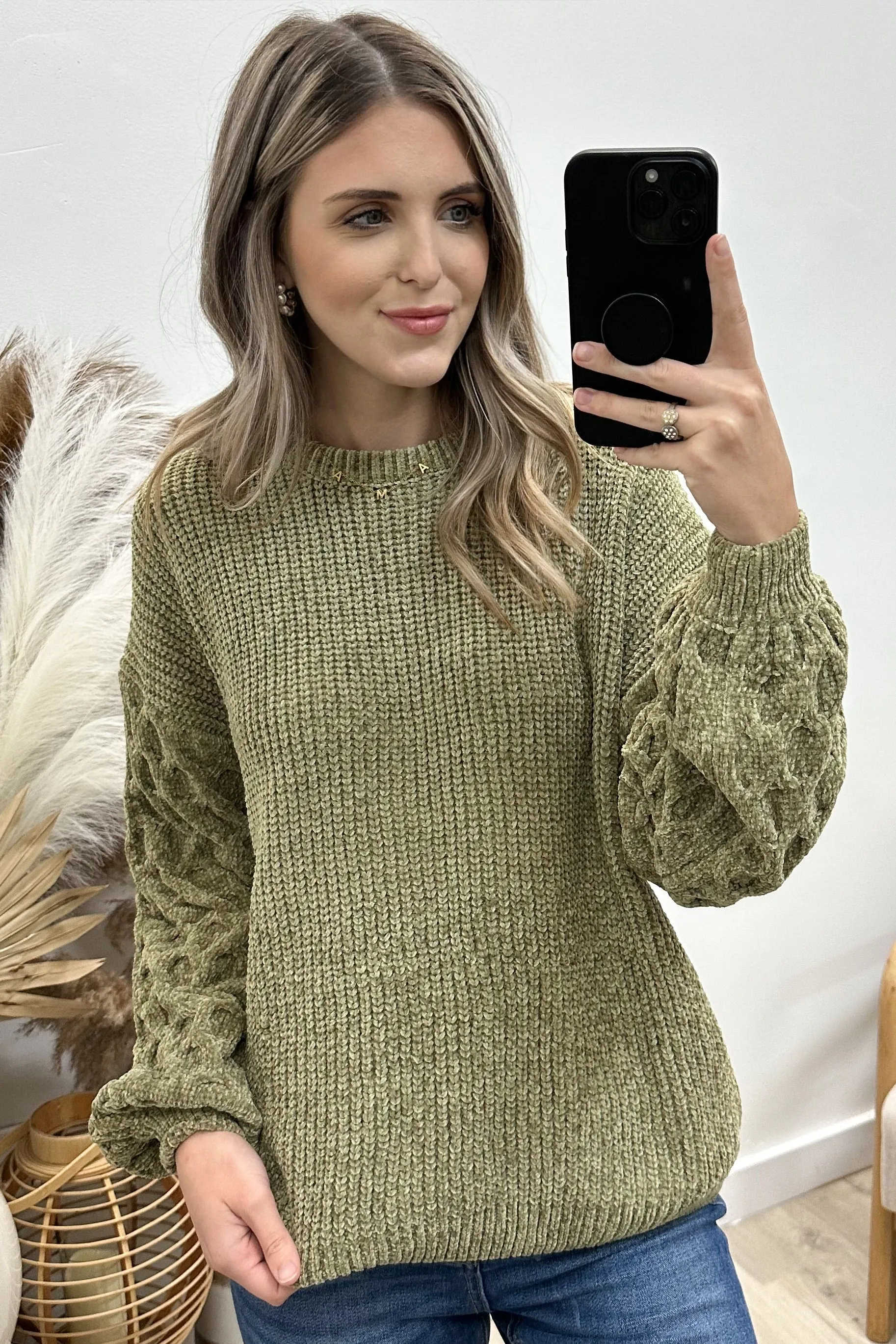 "Cozy Feels" Sweater (Olive)