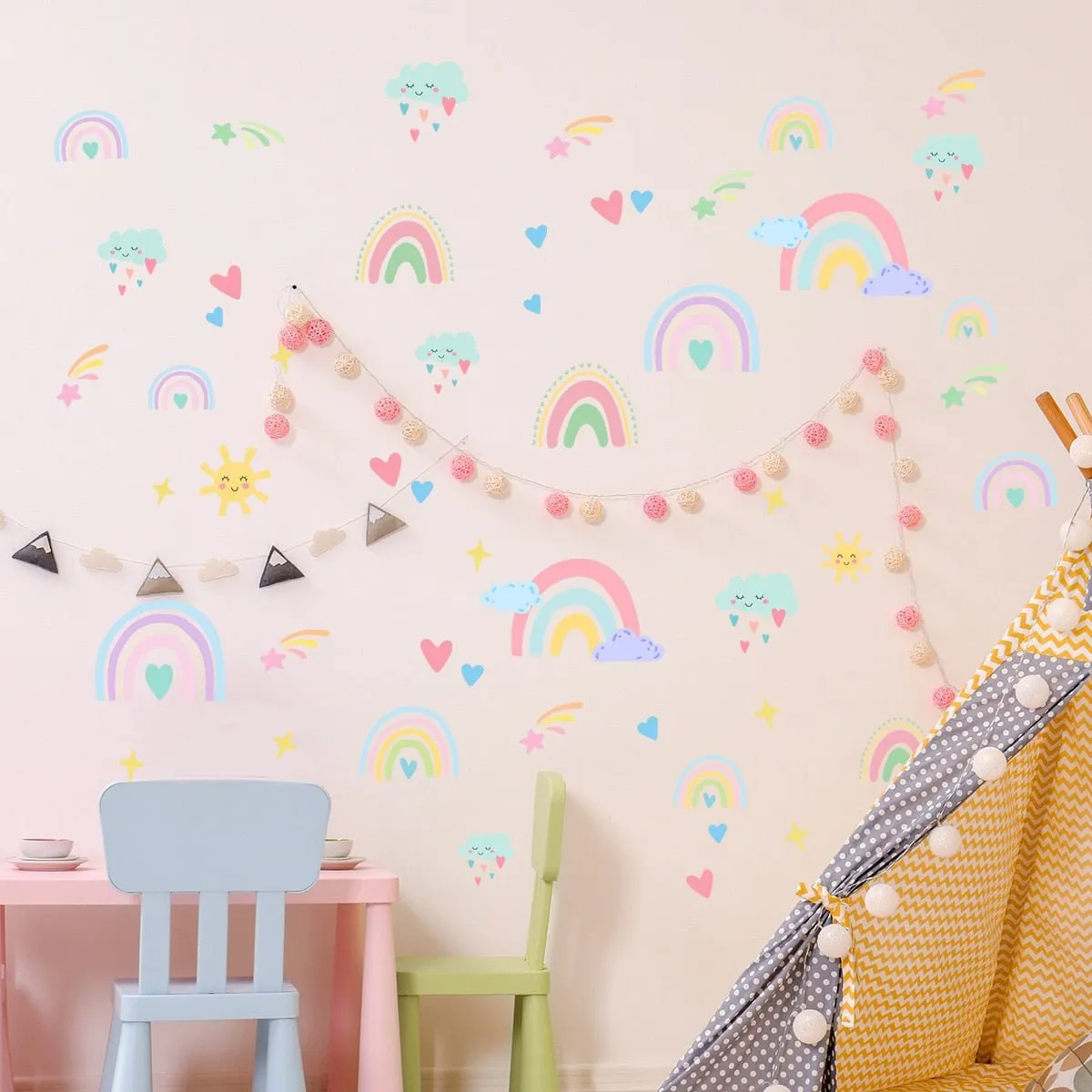 Rainbow Wall Stickers - Cartoon Colorful Decor