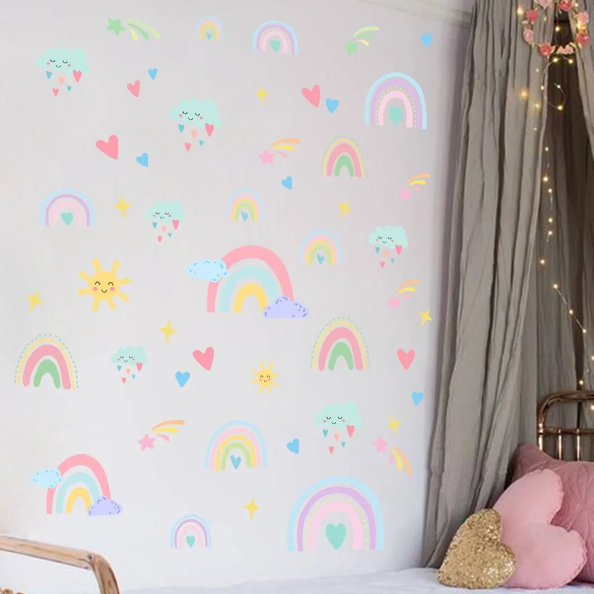 Rainbow Wall Stickers - Cartoon Colorful Decor