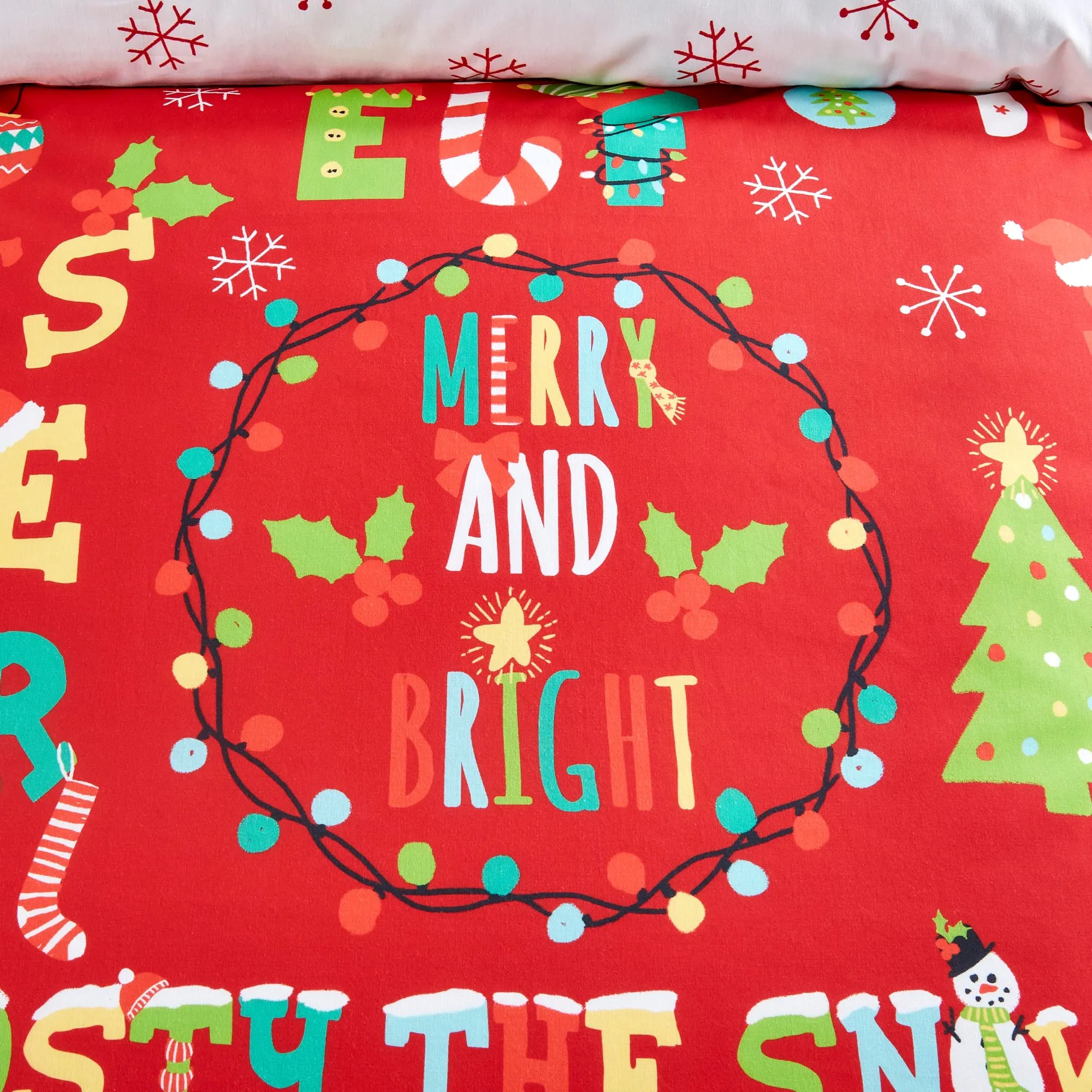 Santa's Little Helper Duvet Cover Set by Fusion Christmas in Red