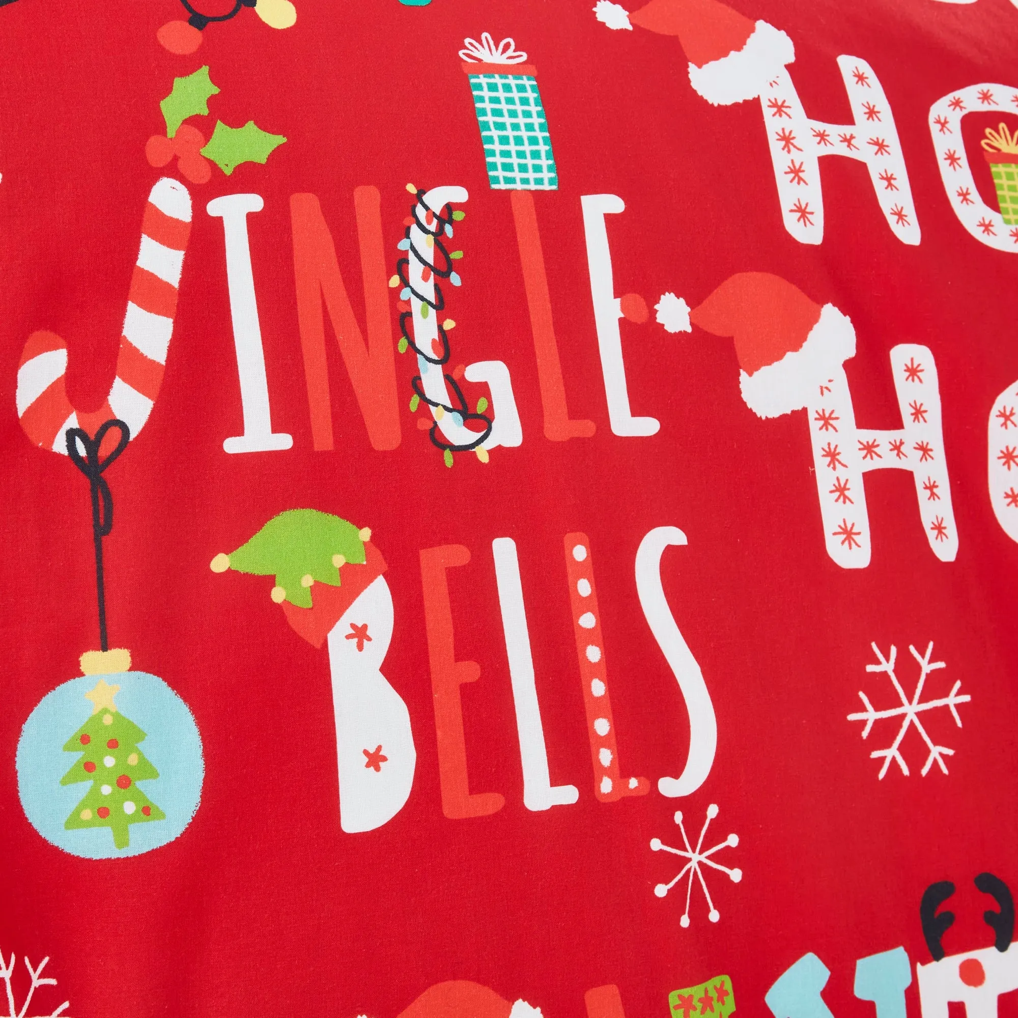 Santa's Little Helper Duvet Cover Set by Fusion Christmas in Red