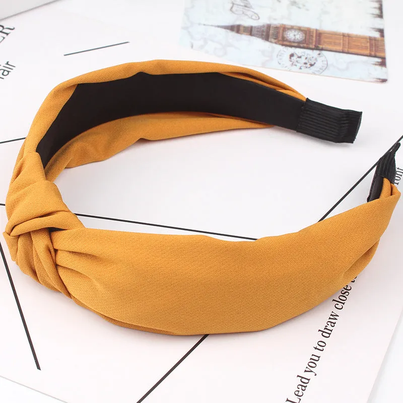 Simple Cloth Headband Cross Cotton Soft 1PC Bow Knot Turban Hairband Comfortable Seaside Girls Sweet 8 Colors Gifts Solid