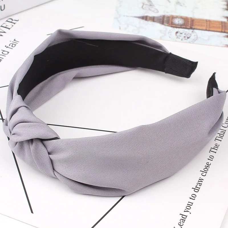 Simple Cloth Headband Cross Cotton Soft 1PC Bow Knot Turban Hairband Comfortable Seaside Girls Sweet 8 Colors Gifts Solid