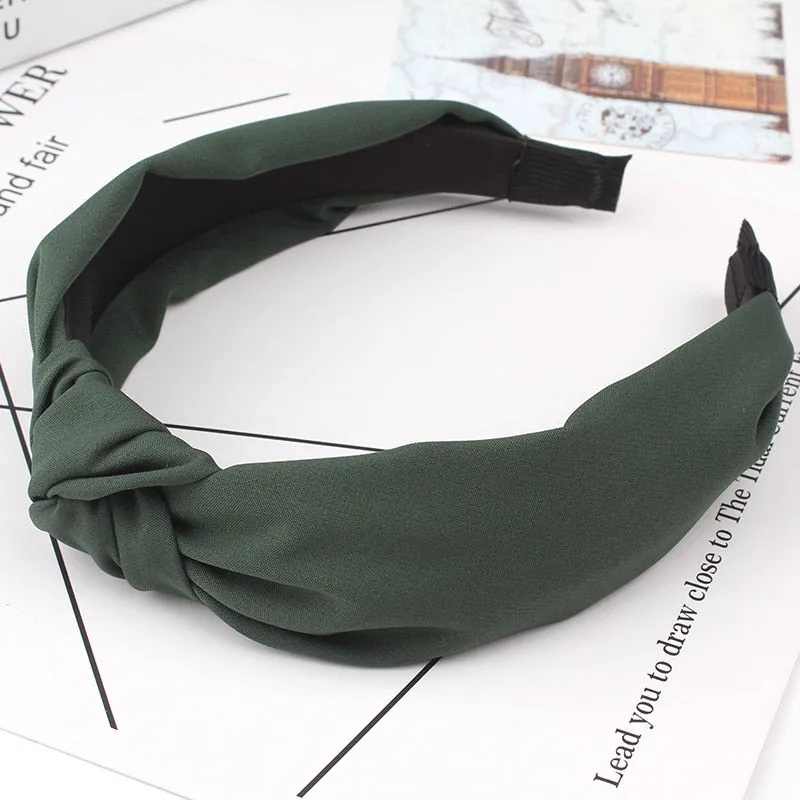 Simple Cloth Headband Cross Cotton Soft 1PC Bow Knot Turban Hairband Comfortable Seaside Girls Sweet 8 Colors Gifts Solid