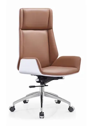 Sleek Modern Executive Office Chair With Genuine Leather for Long Comfortable Use