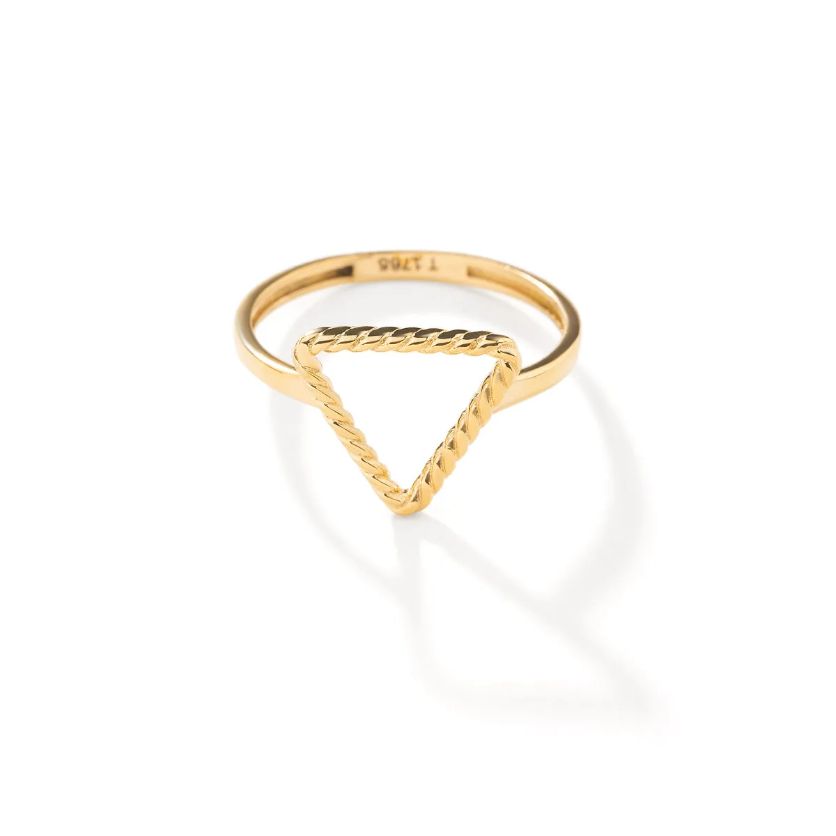 Slim Twisted Leg Triangle Ring