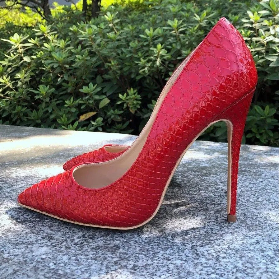 Snakeskin Chic Pointed Toe Party High Heels