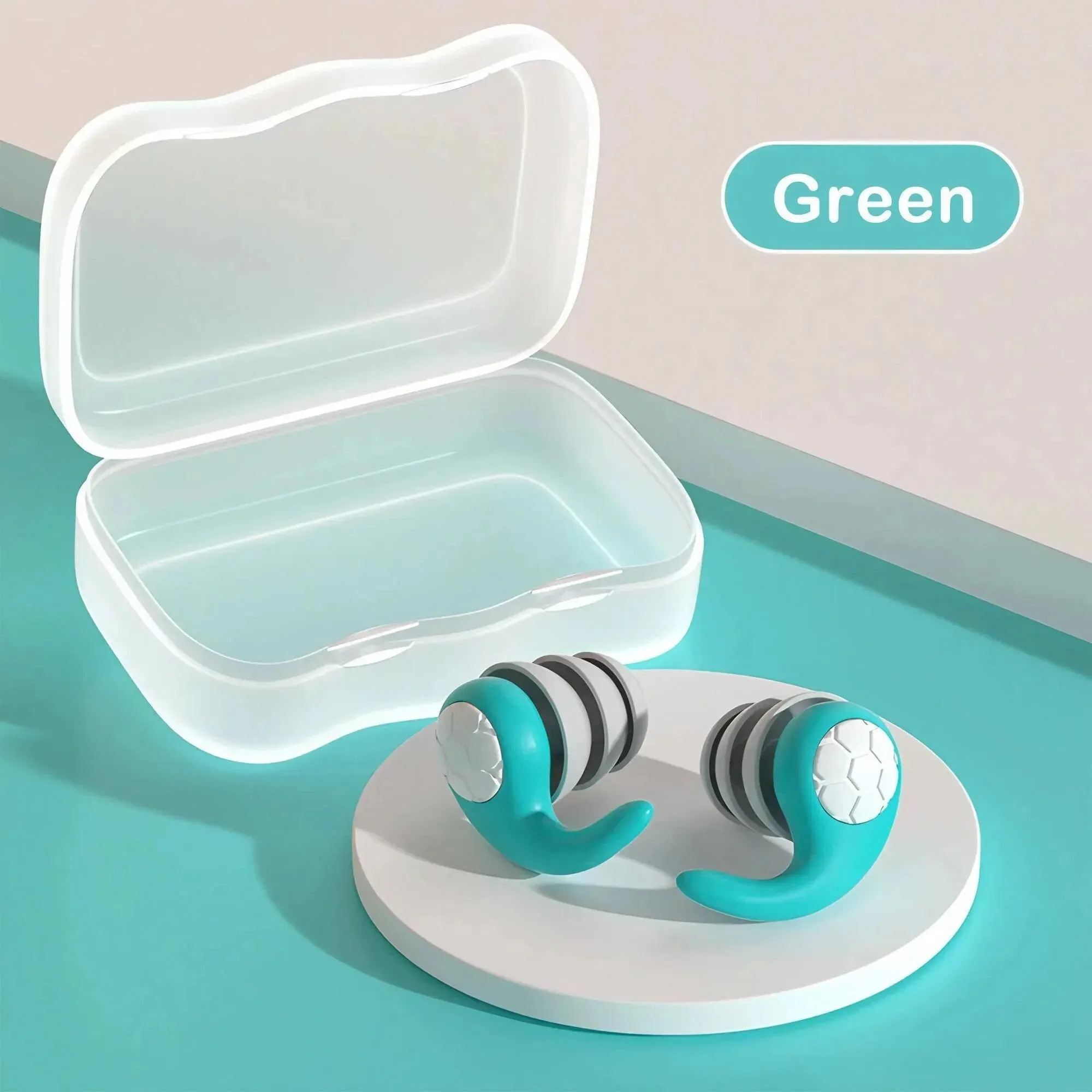 Soft Silicone Noise-Canceling Earplugs - Waterproof, Comfortable Fit for Sleep & Swimming