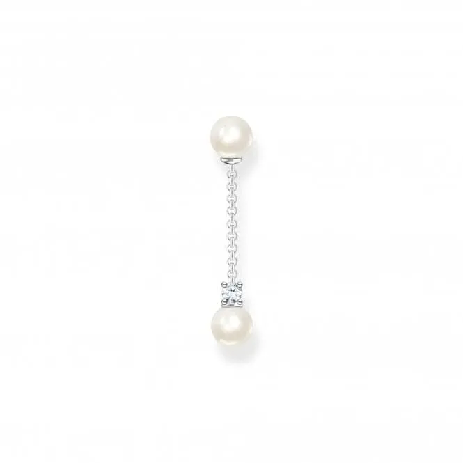 Sterling Silver Delicate Pearl Drop Single Earring H2212-167-14