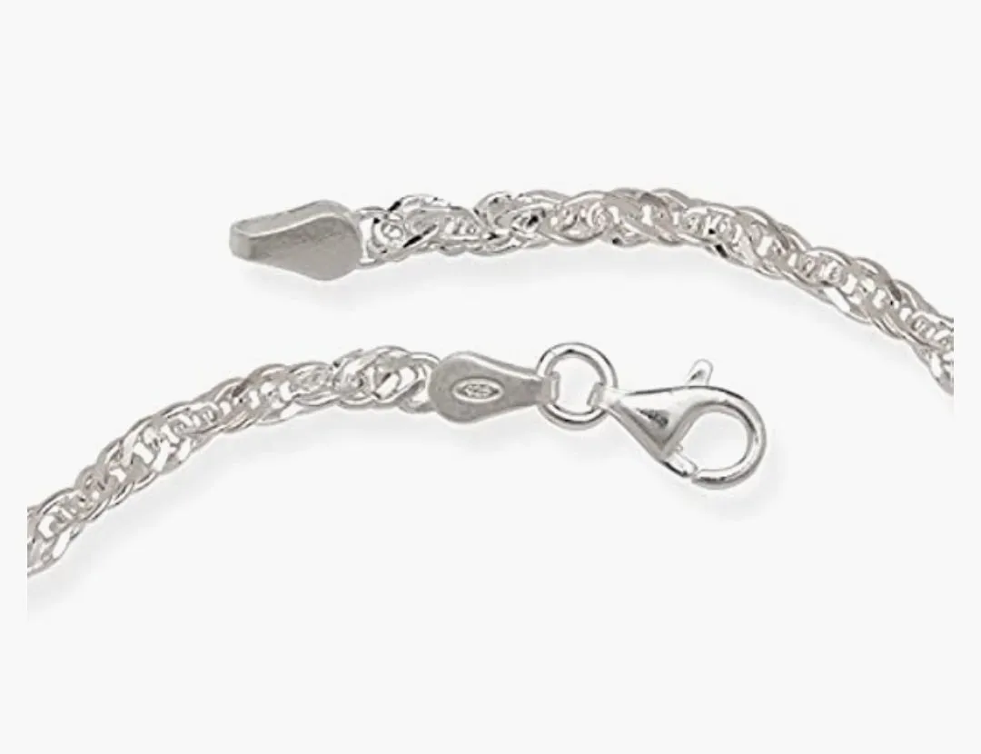 Sterling Silver Singapore Anklet