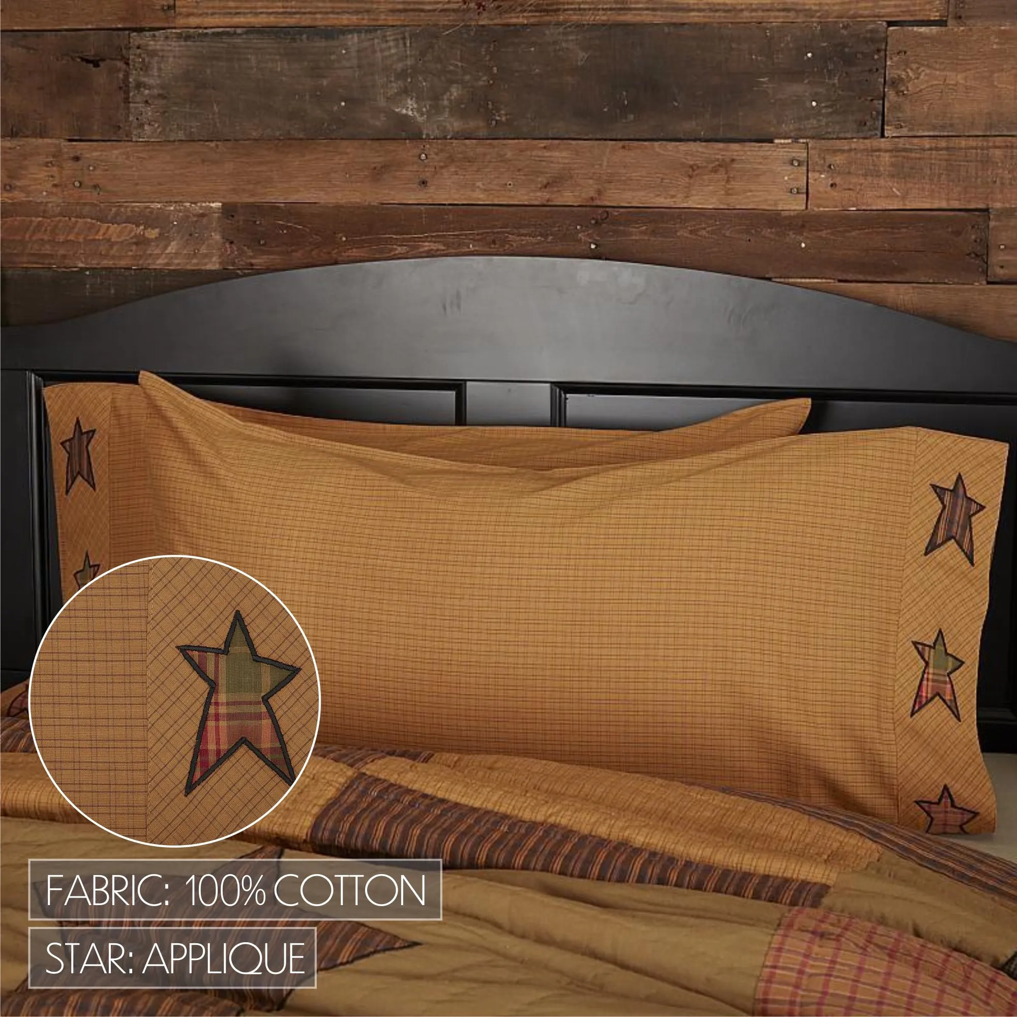 Stratton Pillow Case w/Applique Star Set of 2