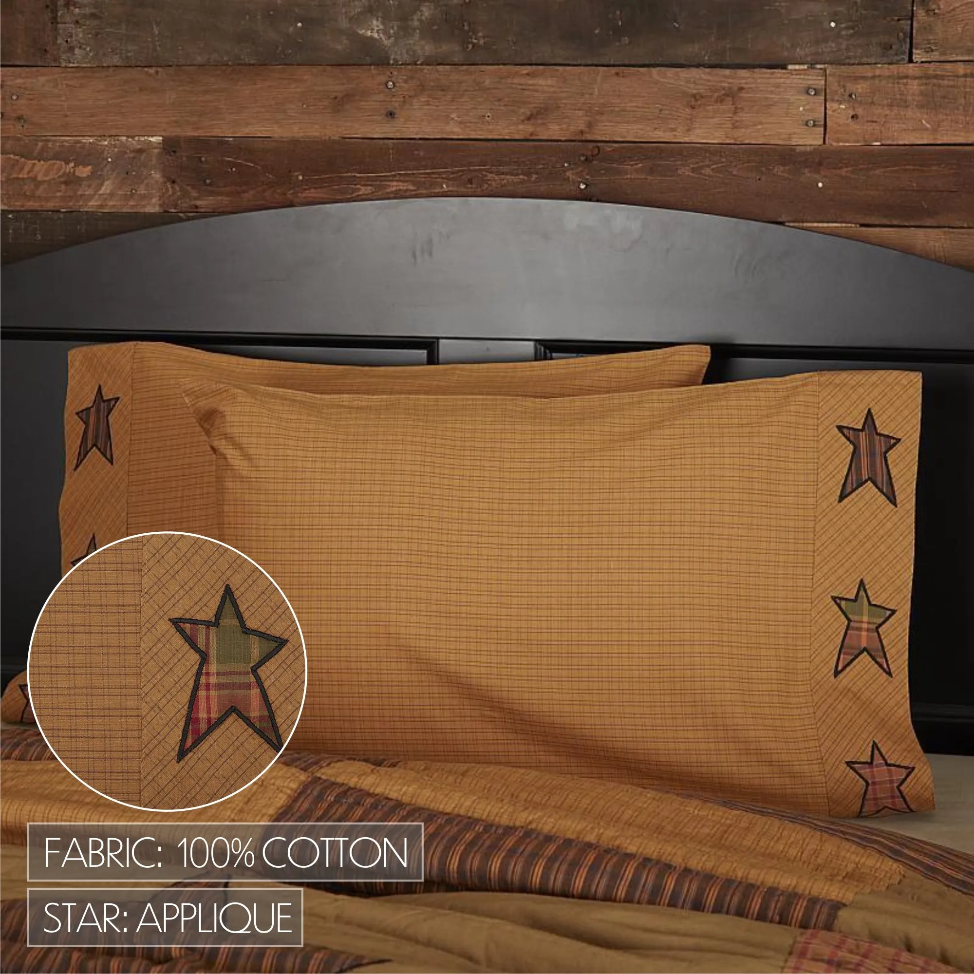 Stratton Pillow Case w/Applique Star Set of 2