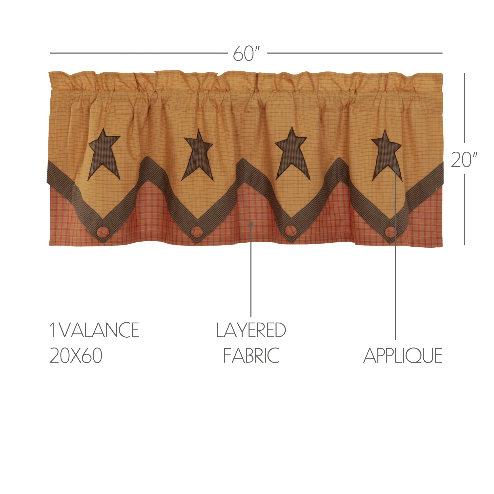 Stratton Primitive Star Valance Layered