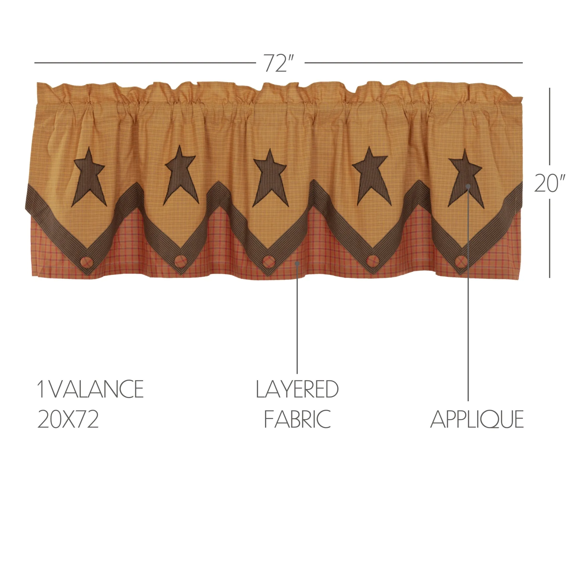 Stratton Primitive Star Valance Layered