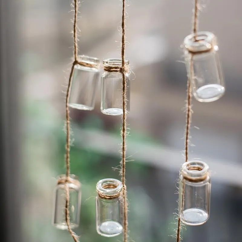 Stylish Rope Hanging Glass Planter Set Of Three