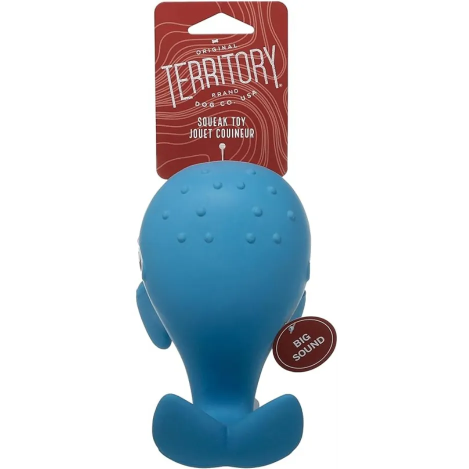 Territory Natural Rubber Whale Squeaker Dog Toy