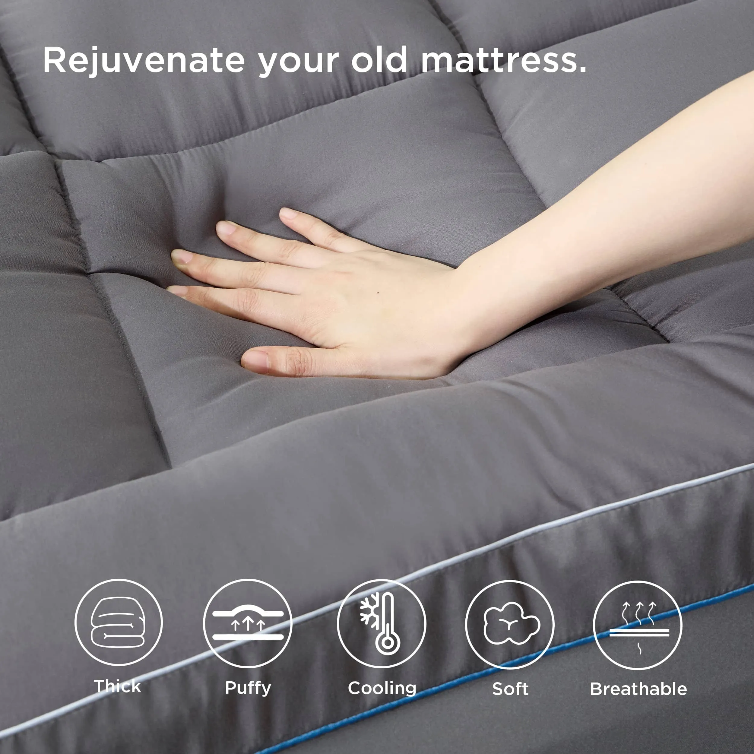 Thick Mattress Topper Pad Cover