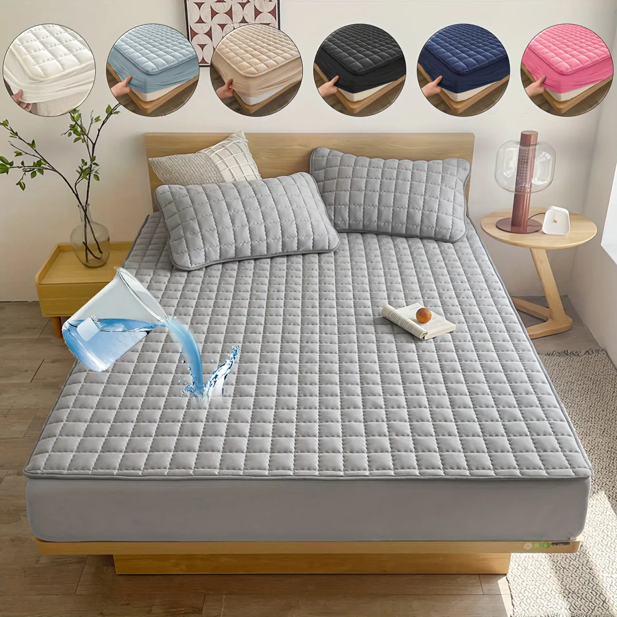 Waterproof Quilted Mattress Protector Soft  Comfortable Bedding