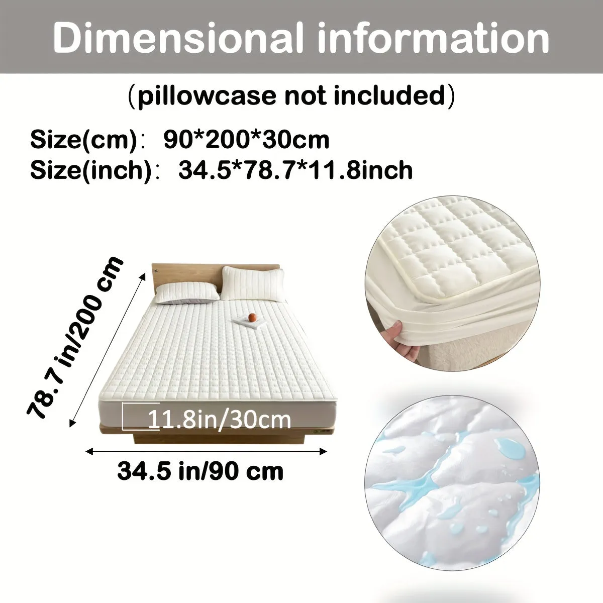 Waterproof Quilted Mattress Protector Soft  Comfortable Bedding