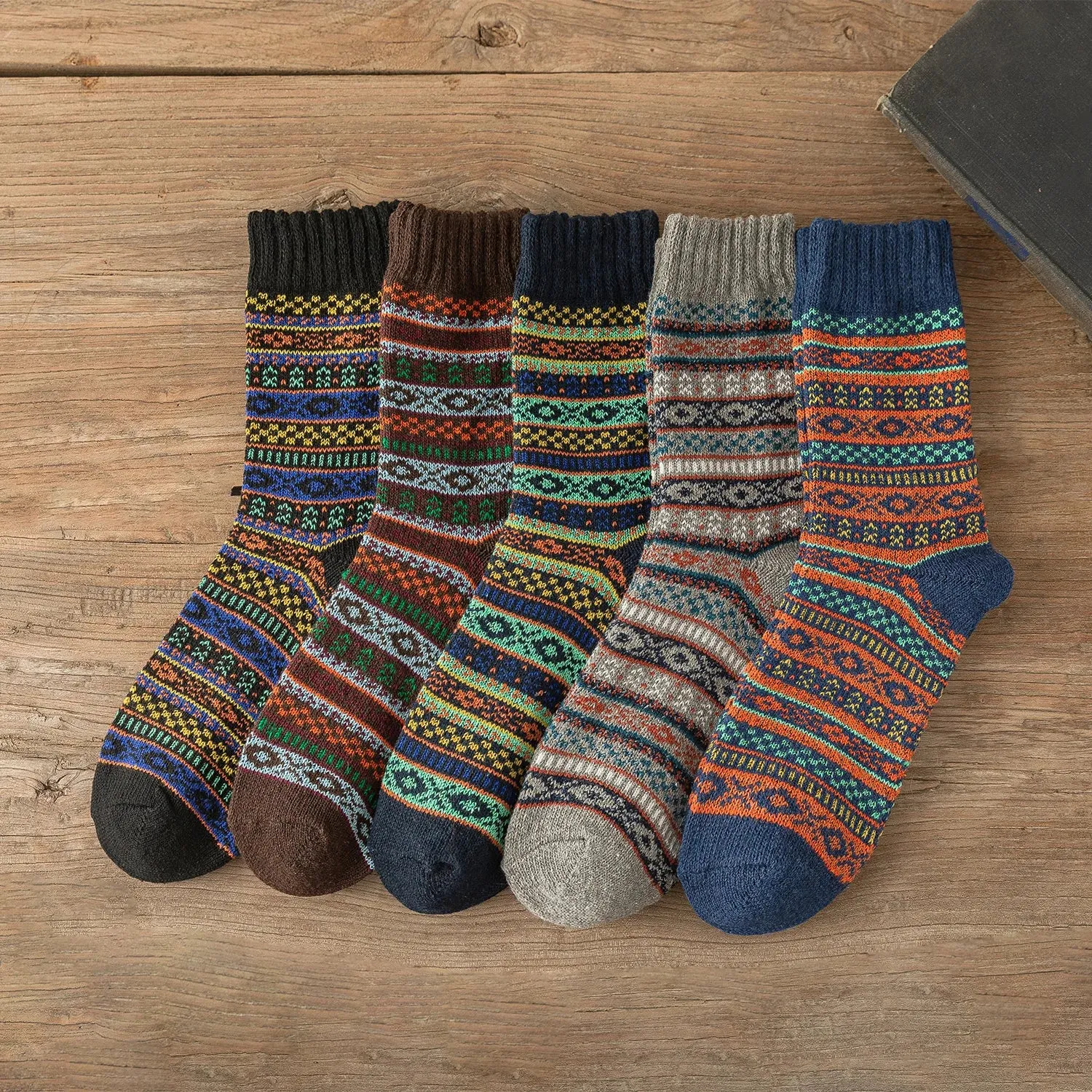 Winter Fair Isle Socks 5 Pack