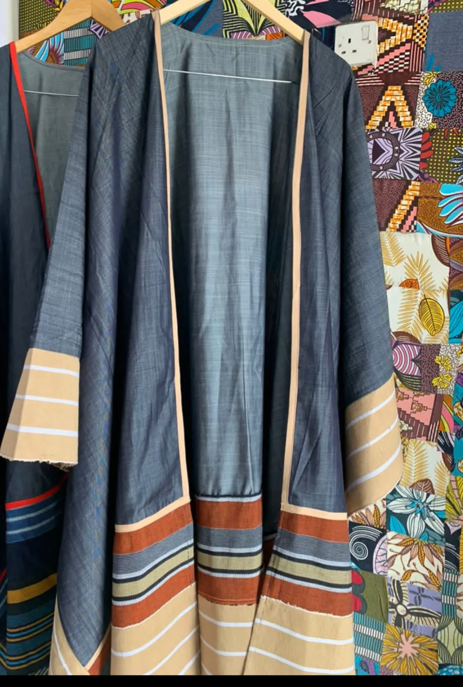 Yagana Denim and Aso oke cape